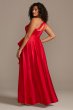 One Shoulder Asymmetric Plus Size Cascade Gown David's Bridal WBM1870W