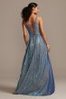 Illusion Plunge Iridescent Metallic Ball Gown David's Bridal WBMLC19001