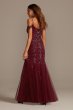 Sequin Embellished Cold Shoulder Dress with Godets David's Bridal WGINSLD2551