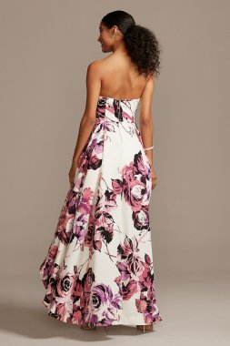 Strapless Floral High-Low Ball Gown Speechless X36892R44