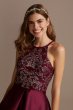 High Neck Caviar Bead and Glitter Short Dress Speechless X41511TC16