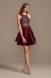 High Neck Caviar Bead and Glitter Short Dress Speechless X41511TC16