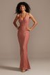 Plunging V-Neck Glitter Knit Long Halter Dress Speechless X42912JA97