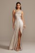 Metallic Crinkle High Neck Dress with Slit Speechless X43203DC32