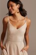 Glitter Knit Spaghetti Strap Gown with Pockets Speechless X43351DJ735