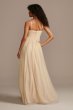 Deep-V Pearl Beaded Bodice Tulle Gown Speechless X43795DTS6