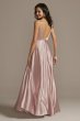 Plunging-V Beaded Bodice Satin Gown with Slit Speechless X44451DQ96