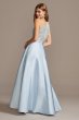 Satin Illusion Accent V-Neck Gown with Lace Back Speechless X44791DQG5