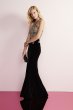 Round Neck Metallic Lace and Velvet Halter Gown Xscape XS10096