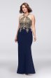 Sheath Plus Size Dress with Metallic Embroidery Xscape XS9331W