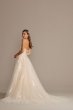 Strapless Long A-line Lace Appliqued V3902 Wedding Ball Gown