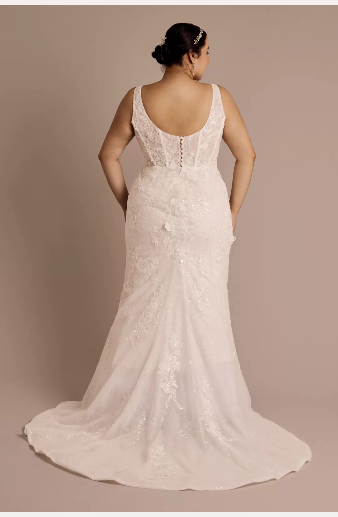 Tank Strap Lace Applique Mermaid Wedding Dress STYLE# CWG1029