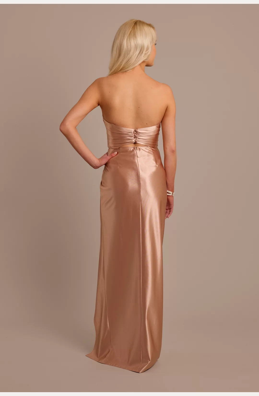 Sculpting Satin Sweetheart Ruched Bridesmaid Dress STYLE# F20717