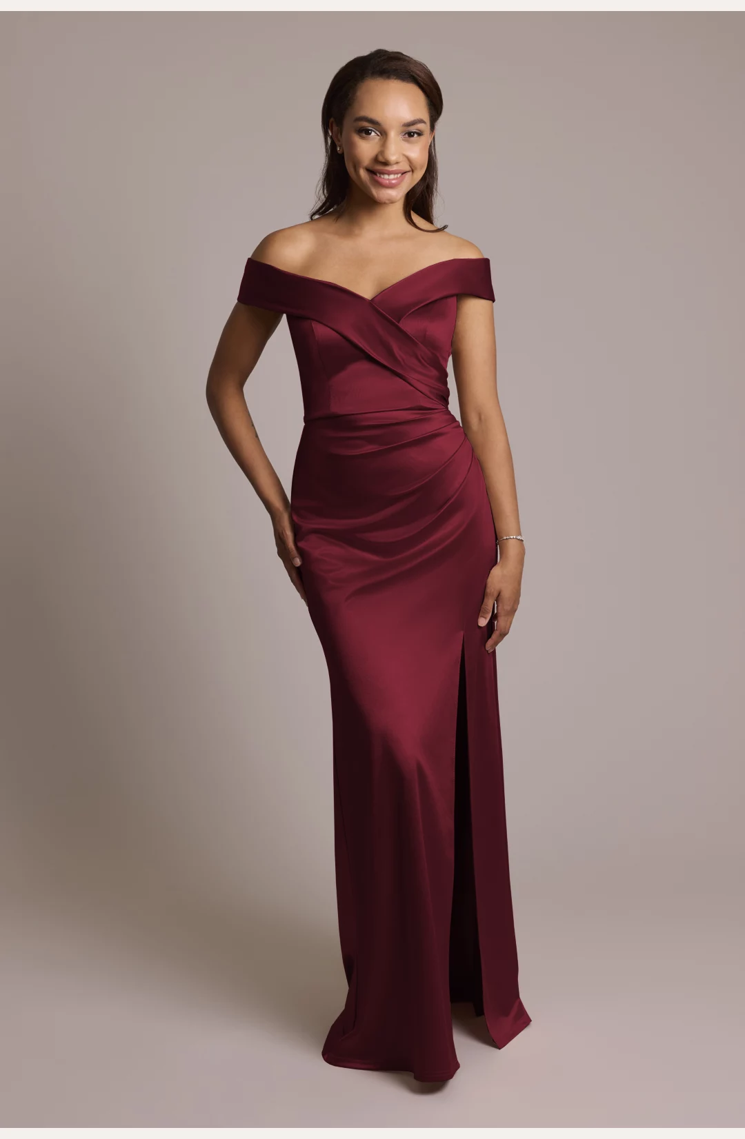 Sculpting Satin Cross-Front Dress STYLE# F20722