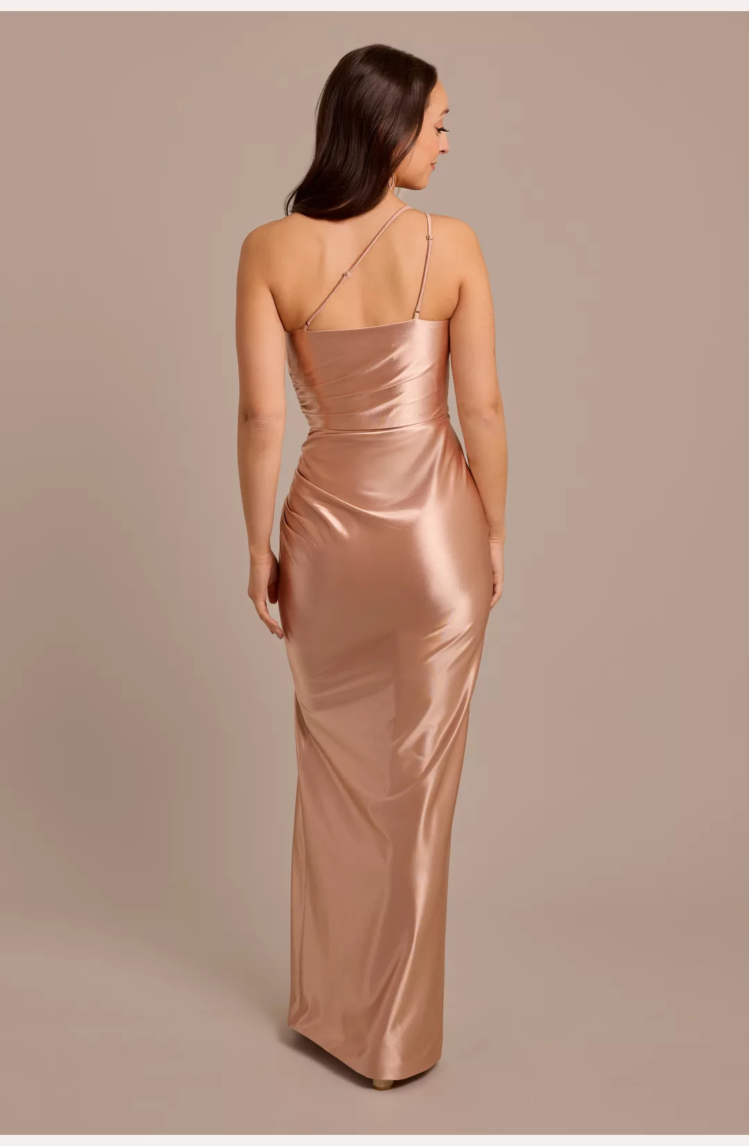 Sculpting Satin One-Shoulder Bridesmaid Dress STYLE# F20737