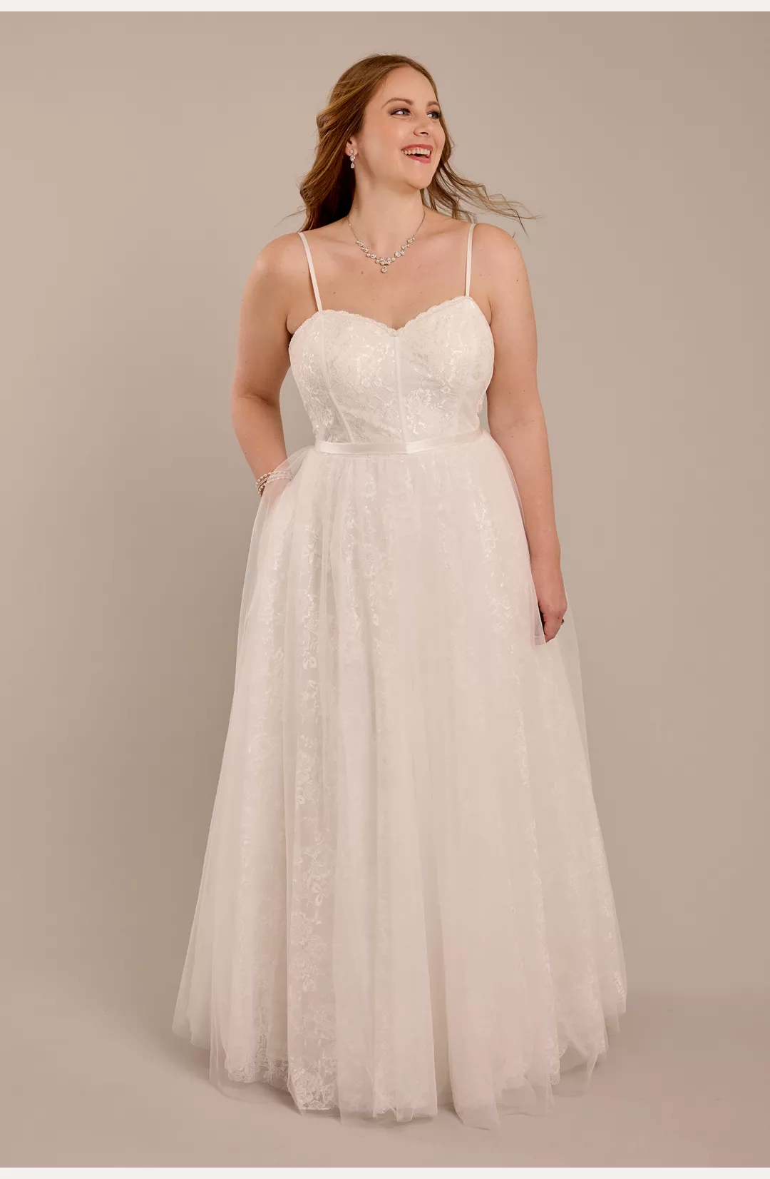 Strapless Lace and Tulle Corset Wedding Dress STYLE# SDWG1196