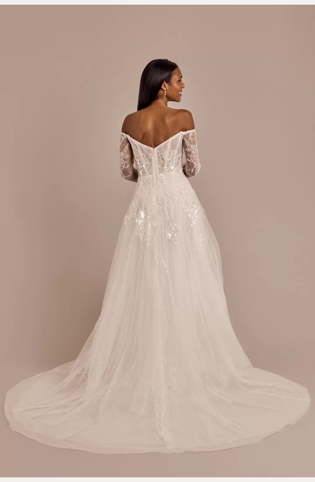 Off-the-Shoulder Boned Bodice Wedding Dress STYLE# SWG1035