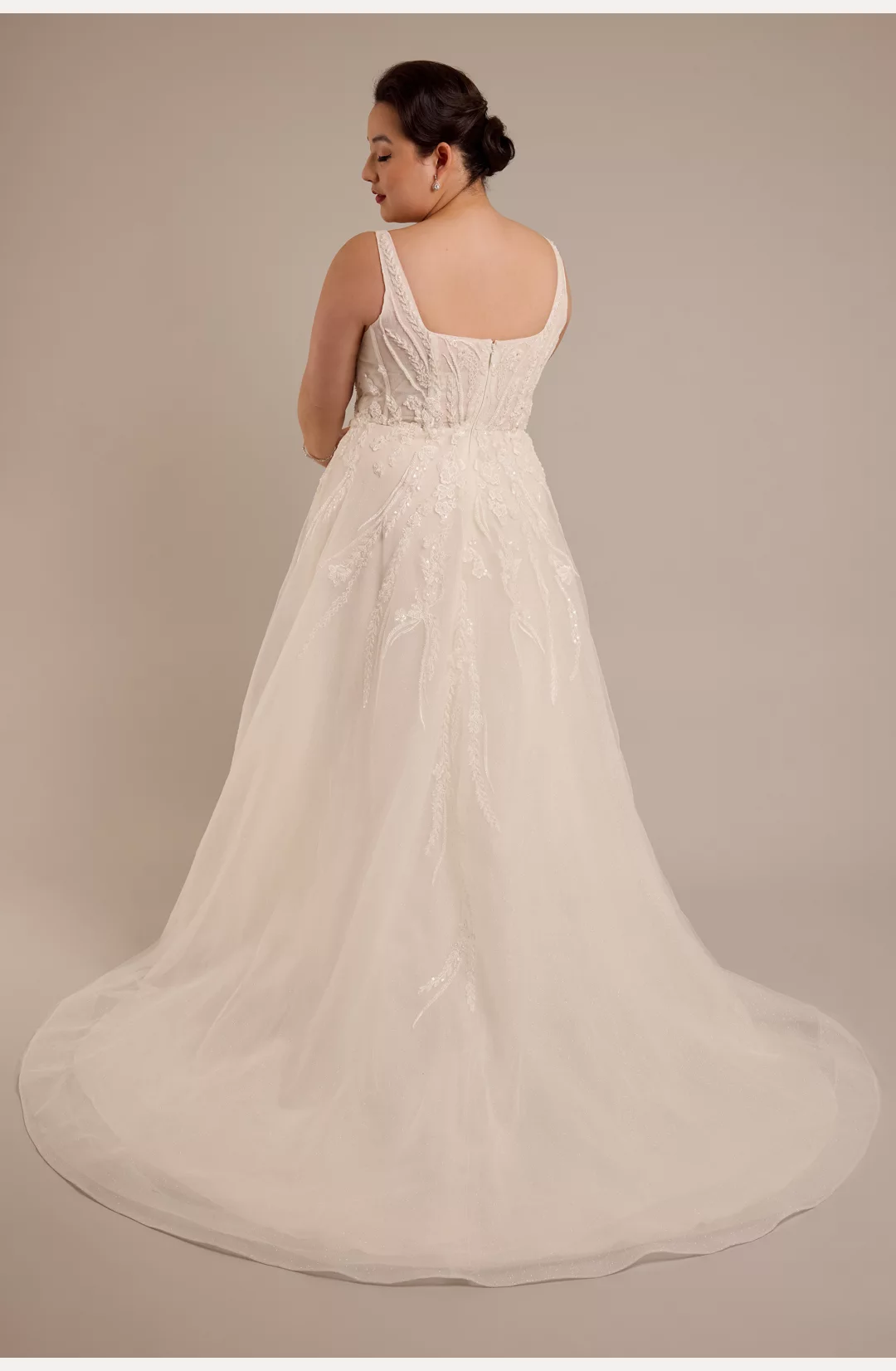 Organza Square Neck A-Line Wedding Dress STYLE# SWG986