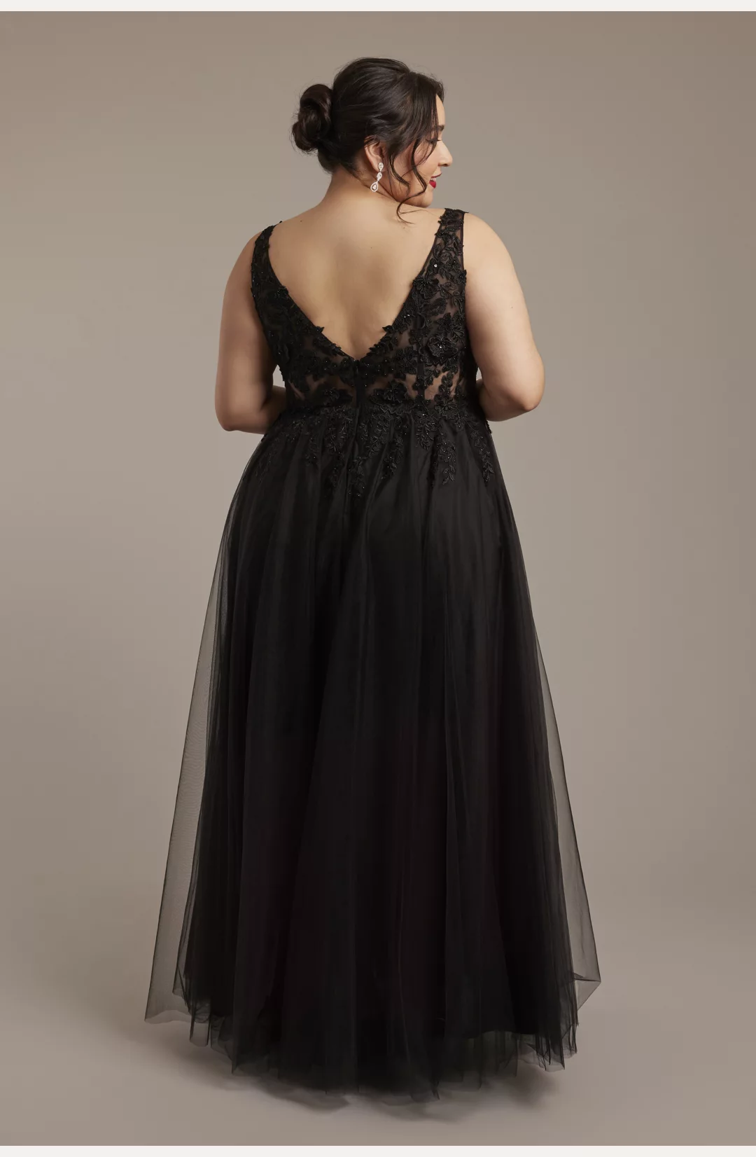 Appliqued Tulle A-Line Tank Dress STYLE# WBM3867