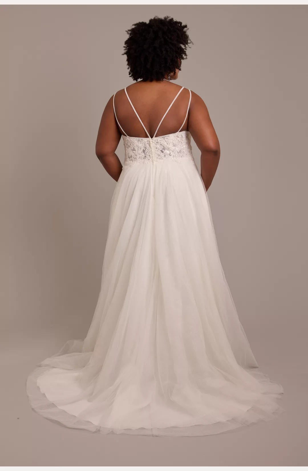 Beaded Bodice Wedding Dress with Tulle Skirt STYLE# WG4115