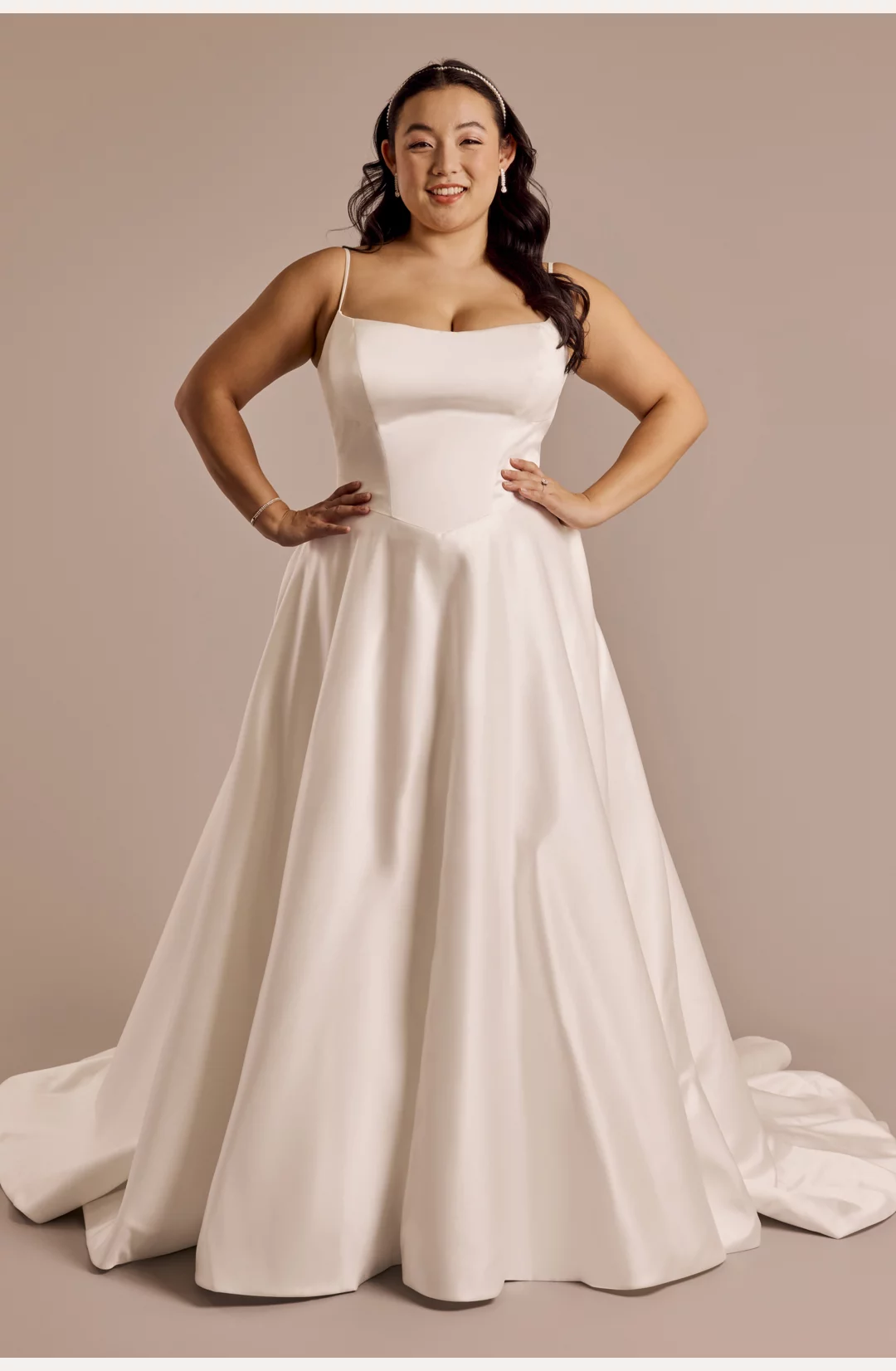 Spaghetti Strap Square Neck Ball Gown STYLE# WG4124