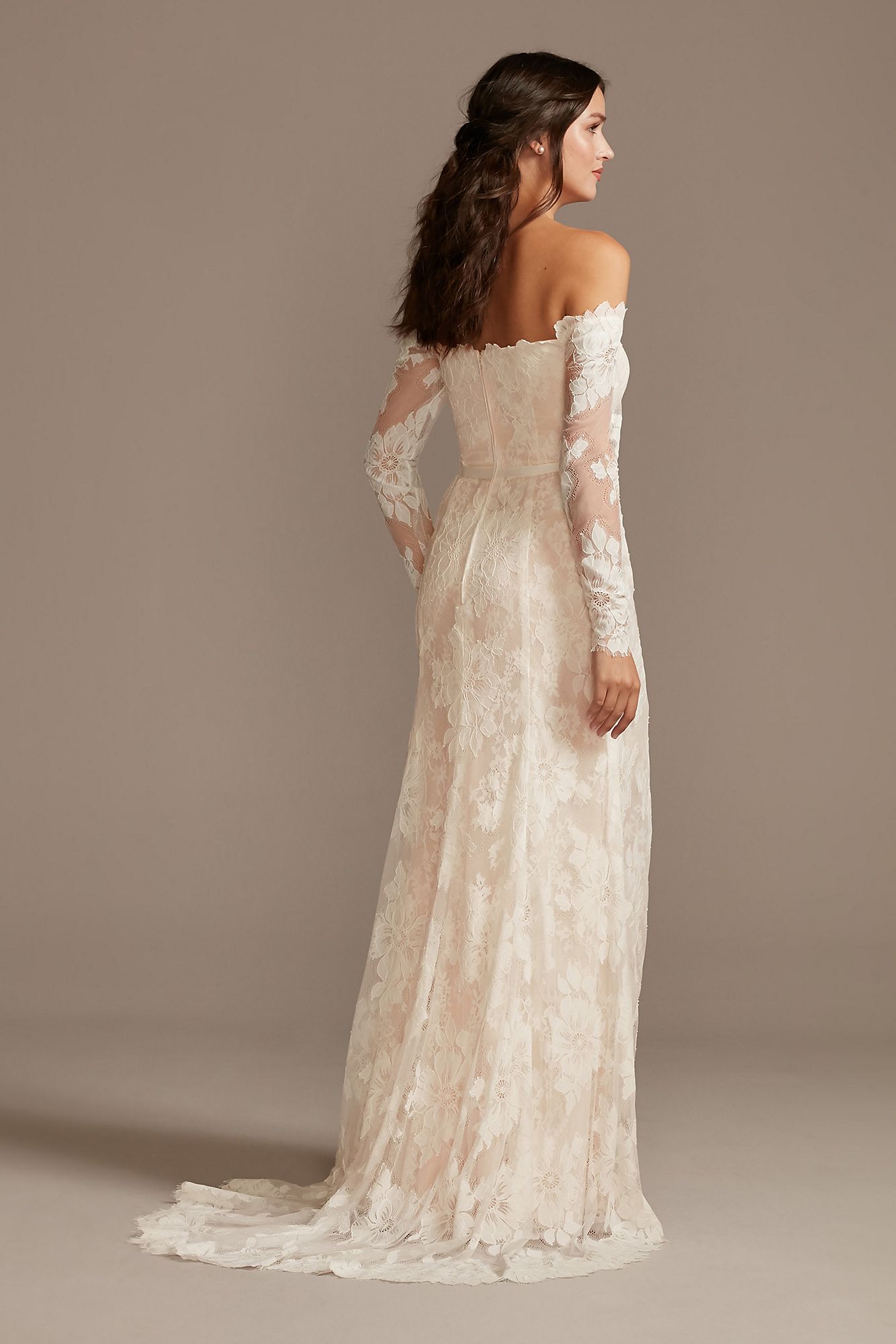 One-Arm Floral Lace Dress – Almondant